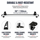 Nissan NV Cargo Ladder Rack – 2 Aluminum Cross Bars, Silver | NV1500 NV2500 NV3500 2012–2021-3