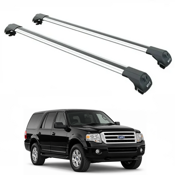For Ford Expedition (U324) 2007-2017 Roof Rack Cross Bars Raised Rail, Silver