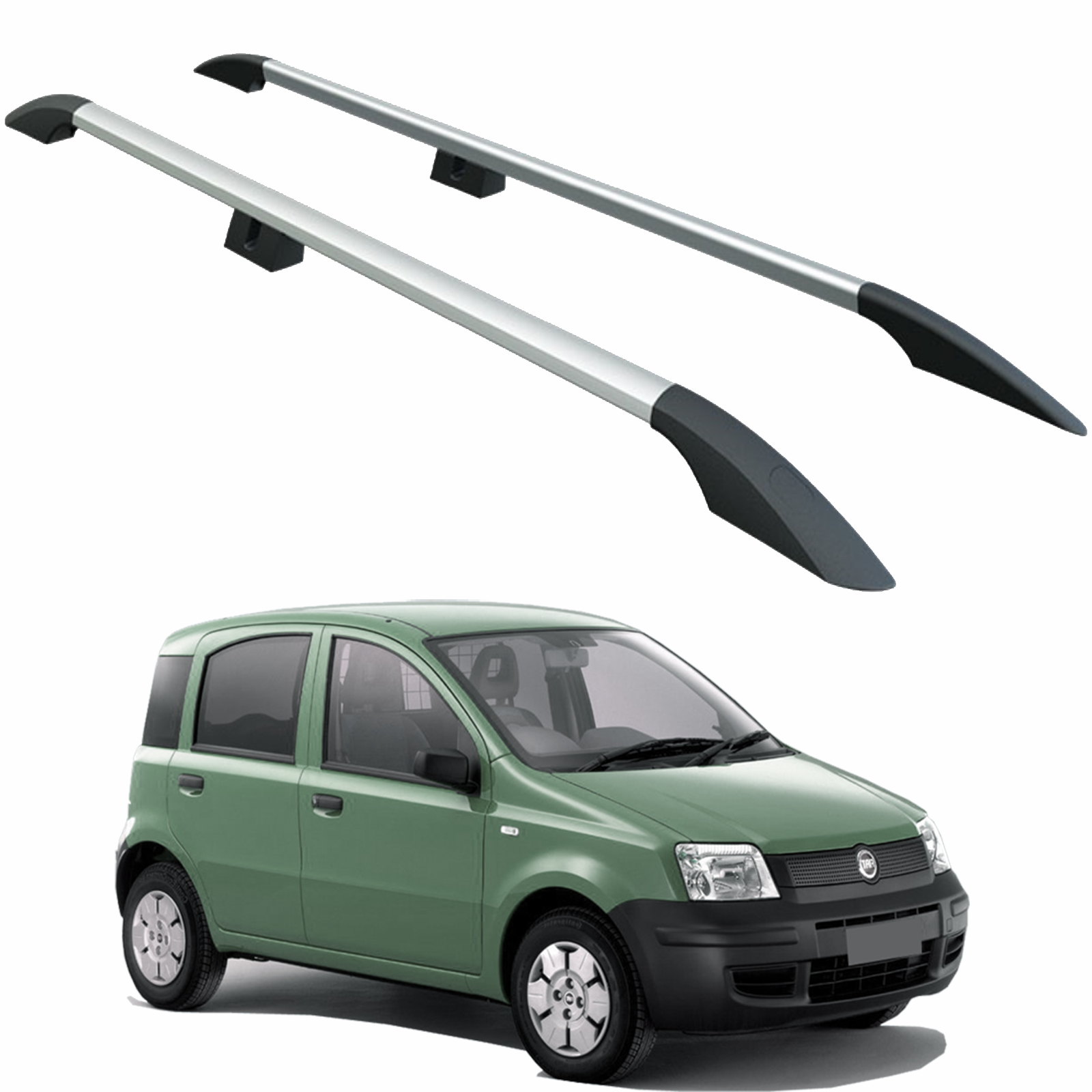 Fiat Panda 169 Roof Rails 2003-2012 | Silver Aluminum Side Roof Rail System