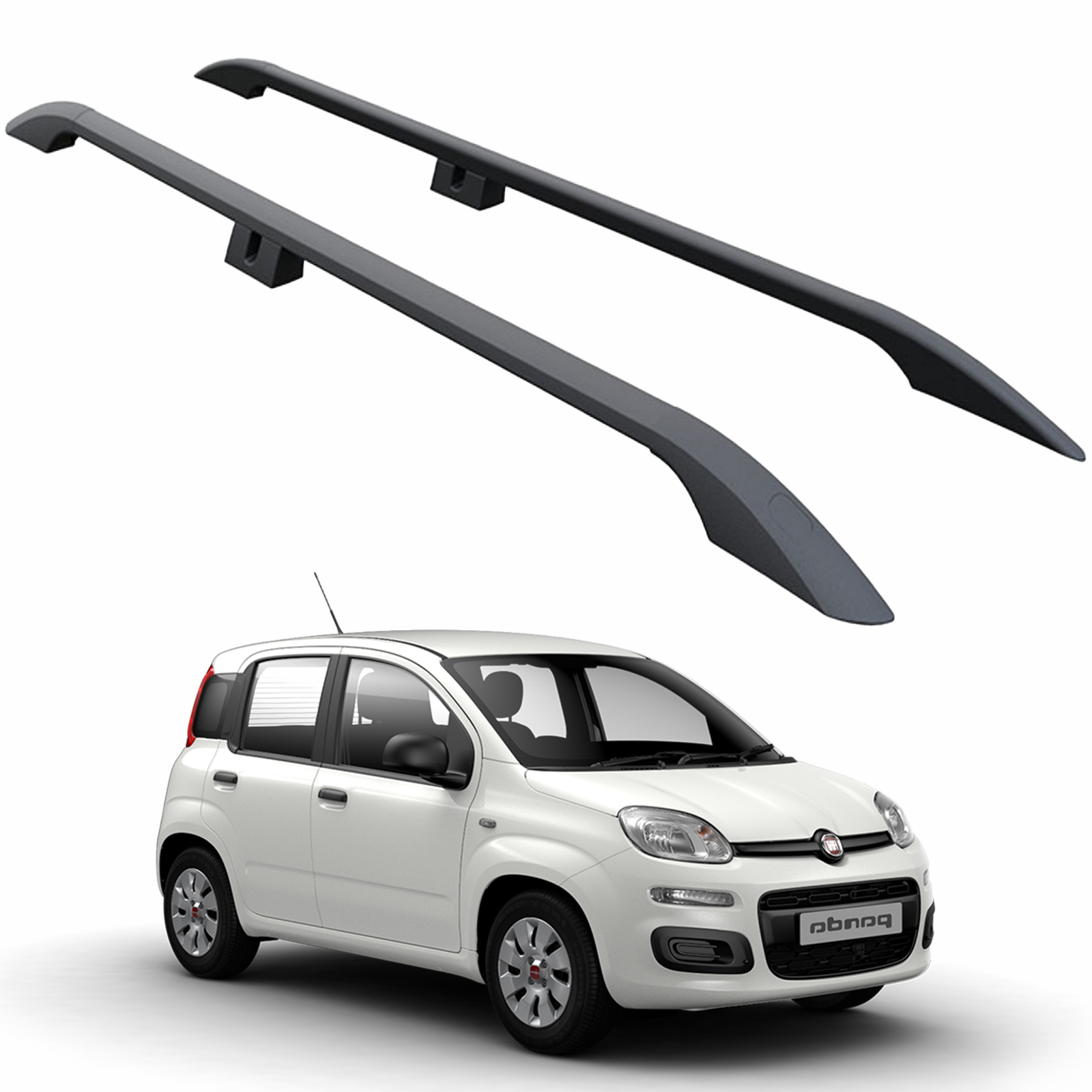 Fiat Panda Rood Rack Fiat Panda 319 Roof Rails 2011-2025 | Black Aluminum Side Roof Rail Sy ...