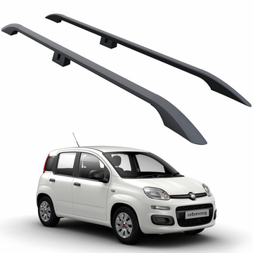Plus Roof Rails Dachträger kompatibel mit Fiat Panda ab 2013 zur Befestigung von Dachträgern, Dachboxen oder Dachfahrradträgern, robuste Aluminiumkonstruktion, schwarz