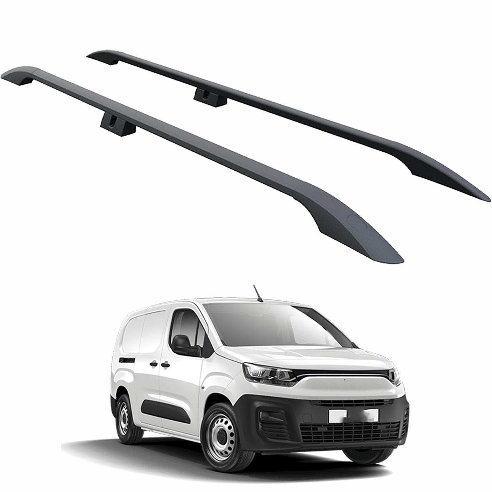 For Toyota Proace City SWB Short Roof Rack Rails - Black 2019-2025 Plus Series