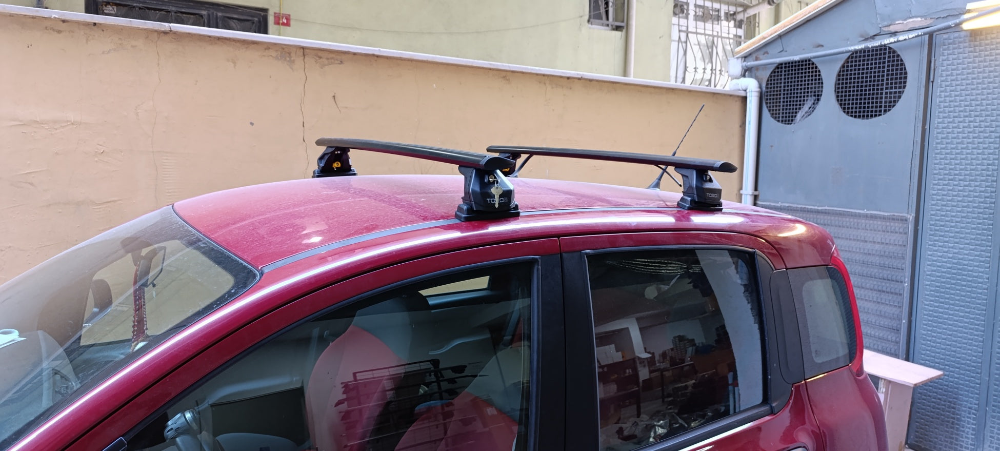 For Fitting Roof Racks, Roof Boxes or Roof Bike Racks Compatible with Fiat Panda 319 Black 2012- Onwards