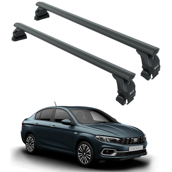 For Fiat Tipo 2015–2025 Roof Rack System – Aluminum Cross Bar (Black, Normal Roof)