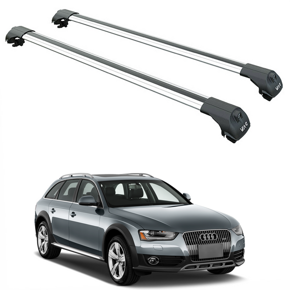 For Audi A4 Allroad B8 2008-2017 Roof Rack Cross Bars Raised Rail Silver