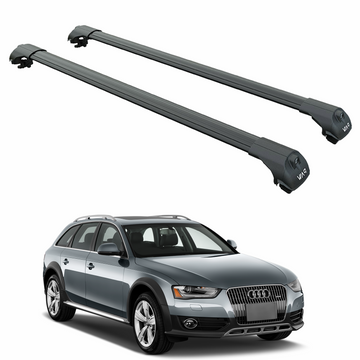 For Audi A4 Allroad B8 2008-2017 Roof Rack Cross Bars Raised Rail Black