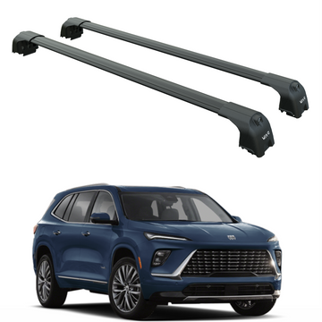 For Buick Enclave 2025-2026 Roof Rack Cross Bars Flush Rails Alu Black