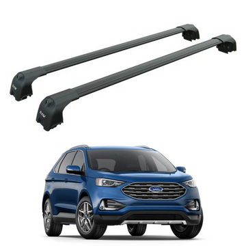 For Ford Edge 2nd Gen (CD539) 2015-2024 Roof Rack Cross Bars Flush Rail, Black