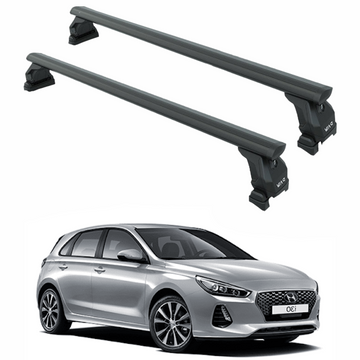 For Hyundai i30 2017-2025 Roof Rack Crossbars Screw Installation Fix Pro Model Black