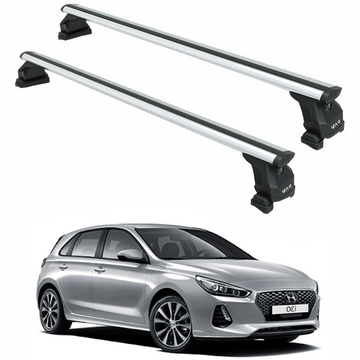 For Hyundai i30 2017-2025 Roof Rack Crossbars Screw Installation Fix Pro Model Silver