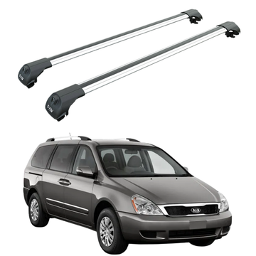 For Kia Sedona 2005-2014 Roof Rack Cross Bars Raised Rail Silver