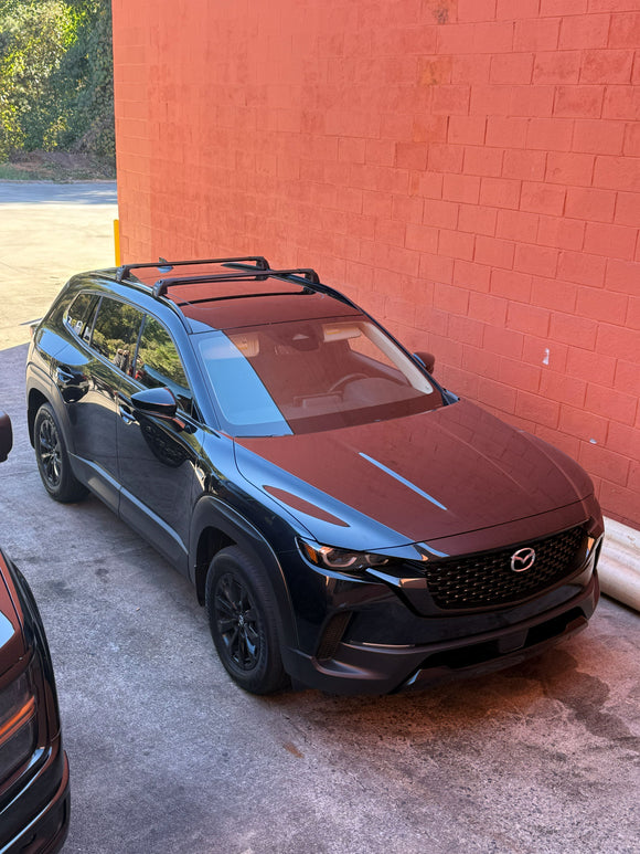 Für Mazda CX 50 2023-Up Dachträgersystem Träger Querstangen Aluminium abschließbar Hochwertige Metallhalterung Silber