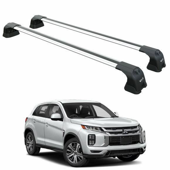 Für Mitsubishi Outlander Sport 2011–2022, Dachträgersystem, Träger, Querträger, Aluminium, abschließbar, hochwertige Metallhalterung, Silber