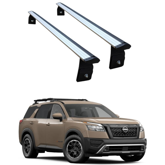 für Nissan Pathfinder Querträger Trägerschienen Dachträger Schwarz ab 2021