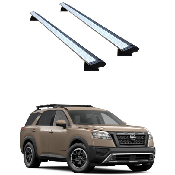 For Nissan Pathfinder Rock Creek 2023-Up Roof Rack Cross Bars Tubular Rack, Silver