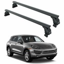 For Porsche Cayenne (9PA) 2002-2010 Roof Rack Cross Bars Fix Point Pro 6 Alu Black-1