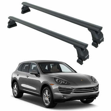 For Porsche Cayenne (9PA) 2002-2010 Roof Rack Cross Bars Fix Point Pro 6 Alu Black