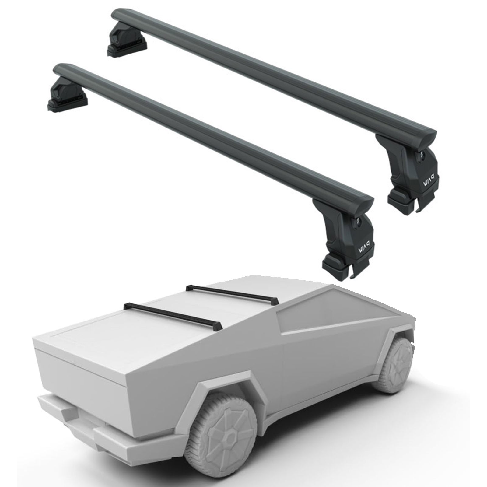 For Tesla Cybertruck (2024-2025) | Bed Rack Cross Bars (Aluminum, Black) 2 Qty