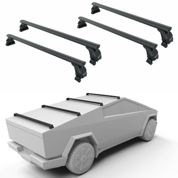 For Tesla Cybertruck (2024-2025) | Bed Rack Cross Bars (Aluminum, Black) 4 Qty