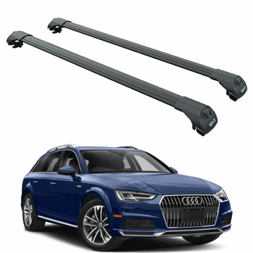 For Audi A4 Allroad B9 2015-2019 Roof Rack Cross Bars Raised Rail Black