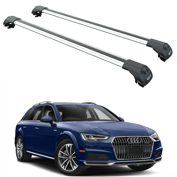 For Audi A4 Allroad B9 2015-2019 Roof Rack Cross Bars Raised Rail Silver