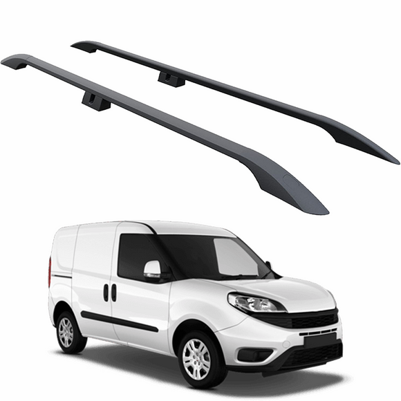 For Fiat Doblo LWB 2010-2020 Van Aluminium Roof Rails Black