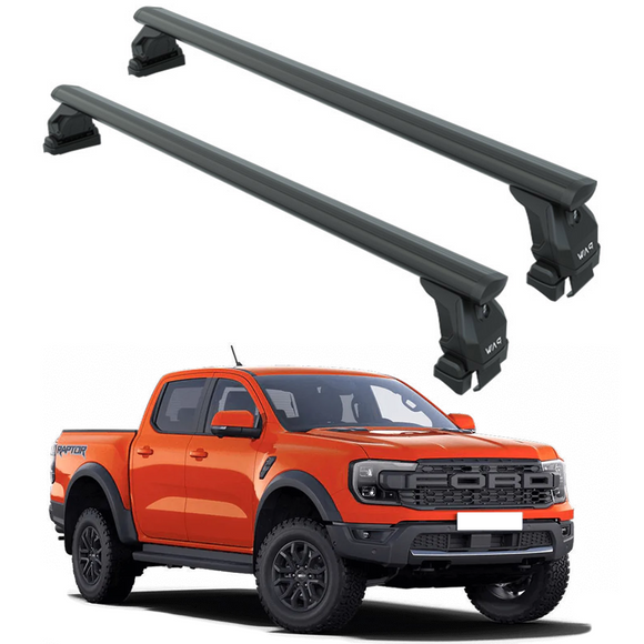 For Ford Ranger 2019-2025 Roof Rack Cross Bars Normal Roof Alu Black