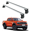 Für Ford Ranger (T7) 2022-Up Dachträgersystem, Aluminium-Querstange, Metallhalterung, abschließbar, Silber-1