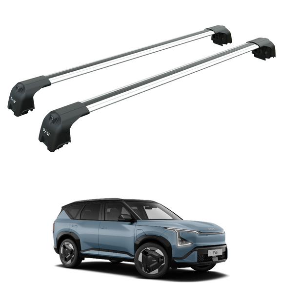For Kia EV5 2023-2025 Roof Rack Cross Bars Flush Rail Alu Silver