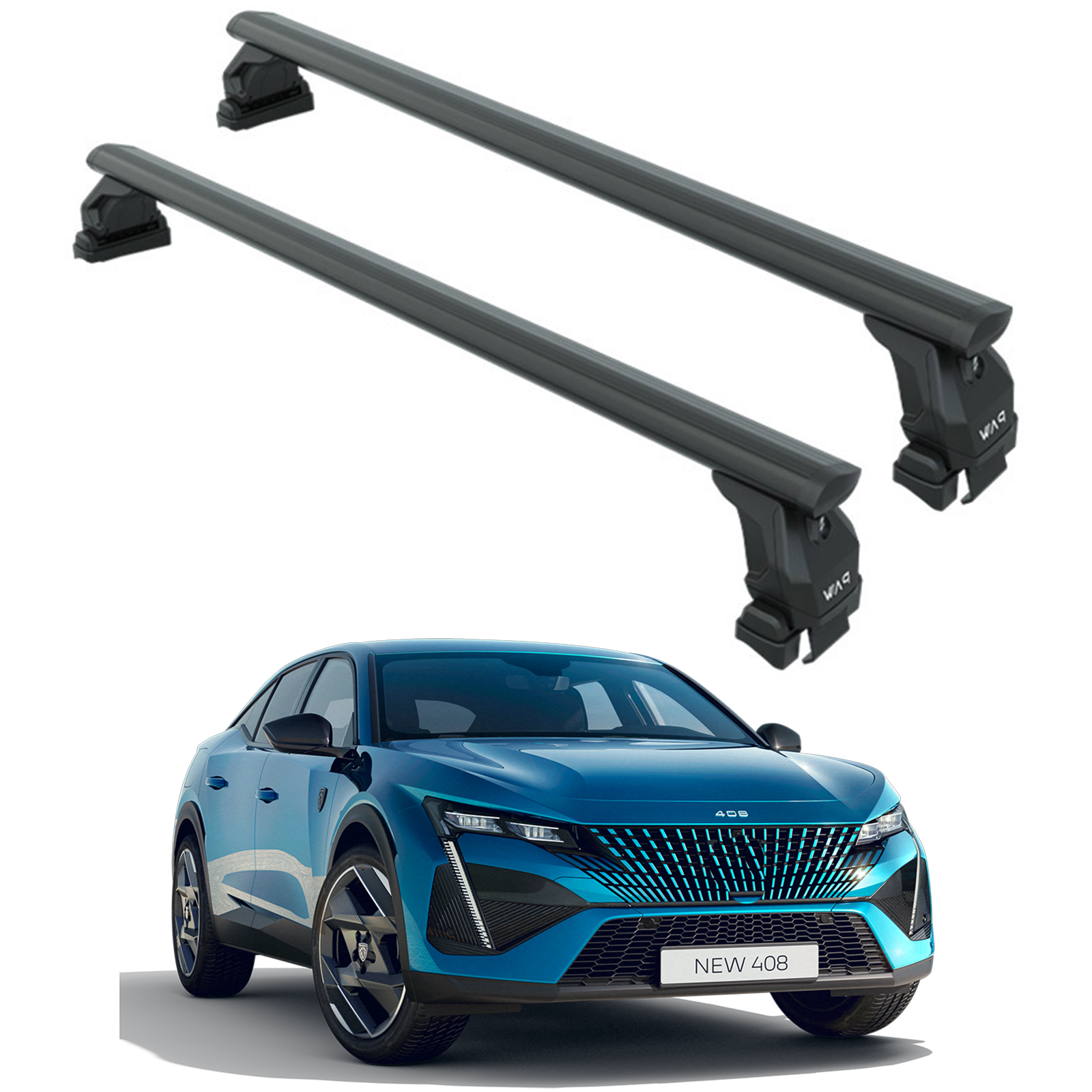 444. Für Dachträgersystem, Aluminium-Querstange, Metallhalterung, normales Dach, Silber