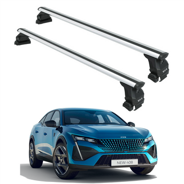 444. Für Dachträgersystem, Aluminium-Querstange, Metallhalterung, normales Dach, Silber