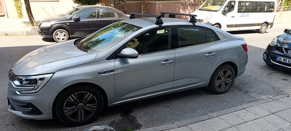 For Renault Megane Sedan 4 2016-2025 Roof Rack System Carrier Cross Bars Aluminum Silver