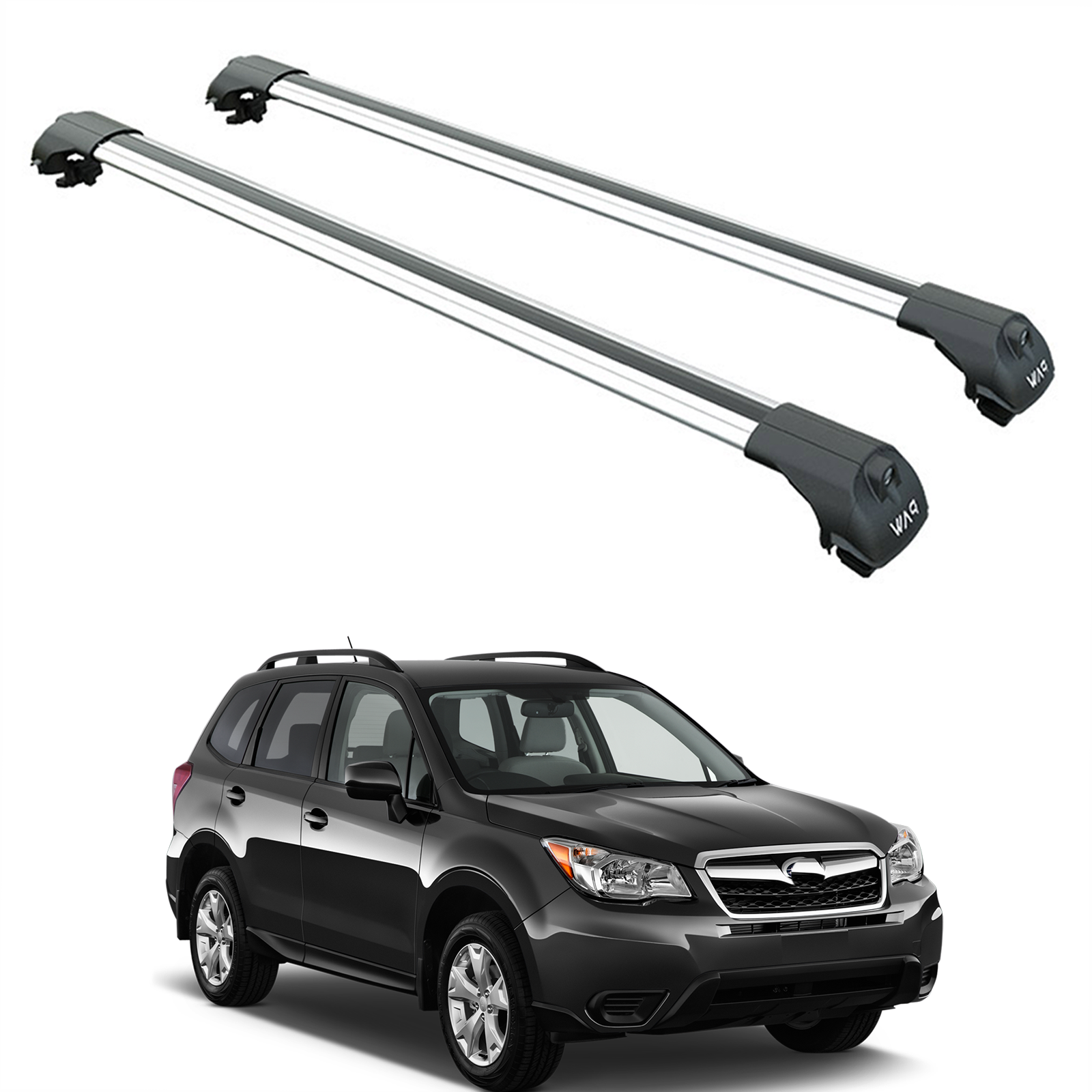 Für Subaru Forester 2013–18 Dachträger, Querträger, Metallhalterung, erhöhte Schiene, Alu, Silber