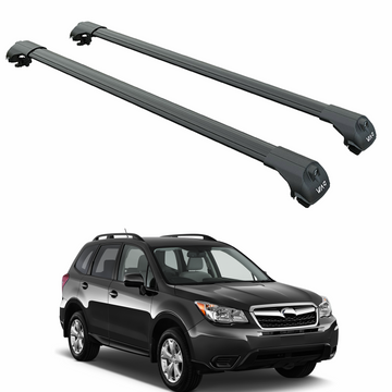 Für Subaru Forester 2013–18 Dachträger, Querträger, Metallhalterung, erhöhte Schiene, Alu, Schwarz
