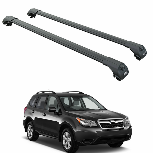 For Subaru Forester SJ (2013-2018) Roof Rack Cross Bars Raised Rail, Black