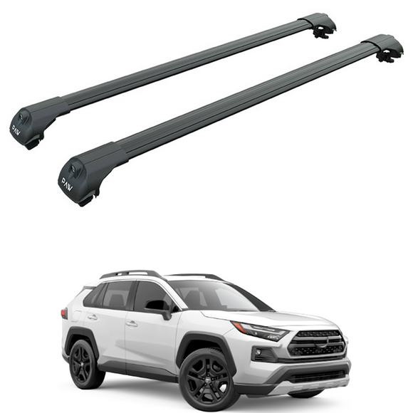 Für Toyota Rav 4 Adventure ab 2019, Dachträger, Querträger, Metallhalterung, erhöhte Schiene, Alu, Schwarz