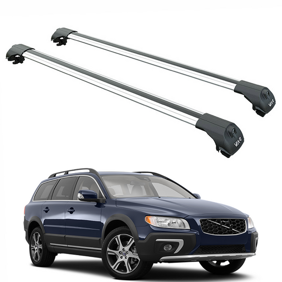 For Volvo XC70 2007-2016 Roof Rack Cross Bar Raised Rail Silver