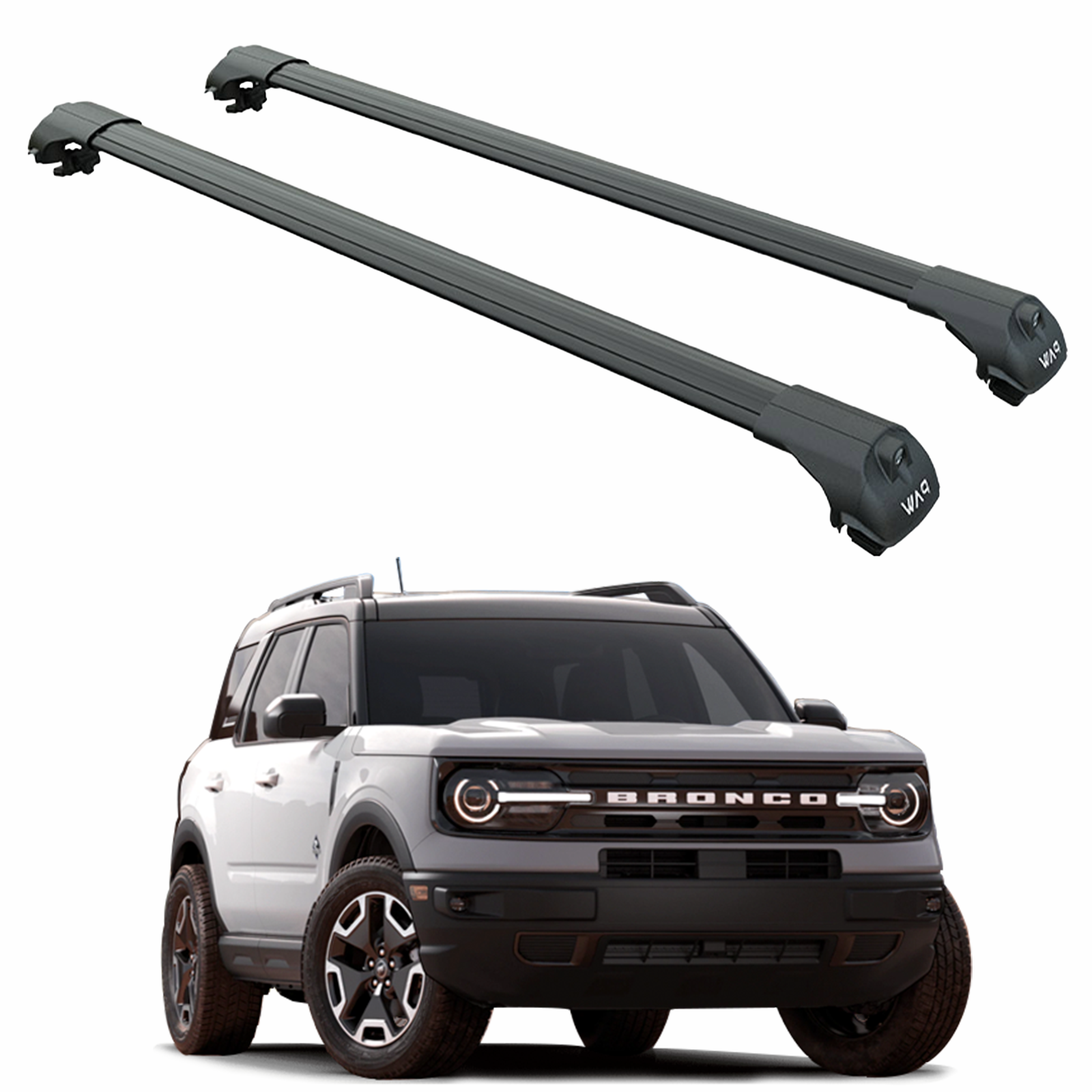 Für Ford Bronco Sport 2020-Up Dachträgersystem, Aluminium-Querstange, Metallhalterung, abschließbar, Schwarz