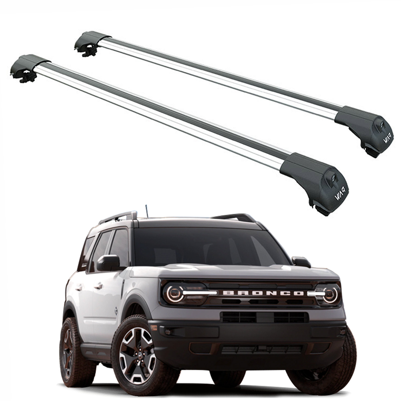 Für Ford Bronco Sport 2020-Up Dachträgersystem, Aluminium-Querstange, Metallhalterung, abschließbar, Silber