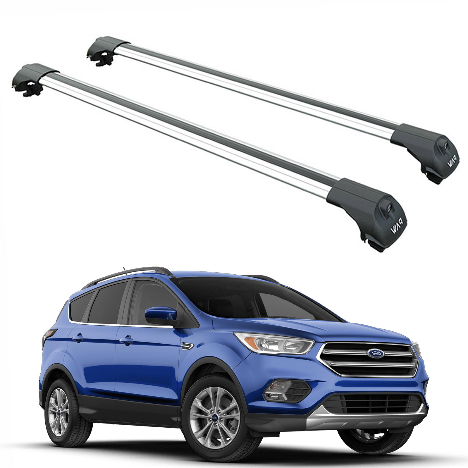 For Ford Escape (2013–2019) Roof Rack Cross Bars Raised Rail, Silver