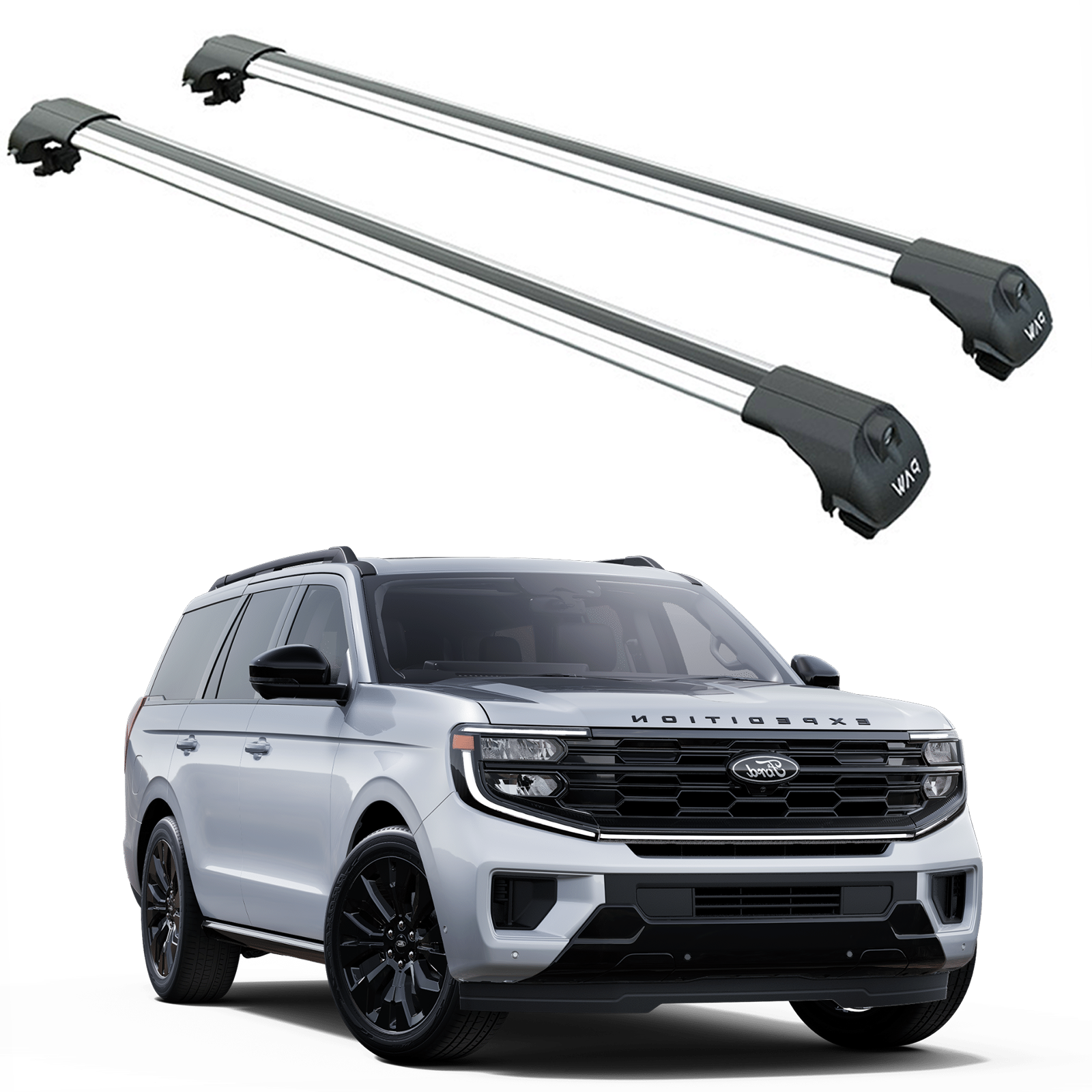 For Ford Expedition 2025- Up Roof Rack Cross Bars Raised Rail Alu Silver