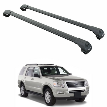 For Ford Explorer 4 U251 (2005-2010) Roof Rack Cross Bars Raised Rail, Black