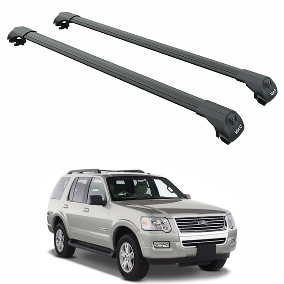 For Ford Explorer 4 U251 (2005-2010) Roof Rack Cross Bars Raised Rail, Black