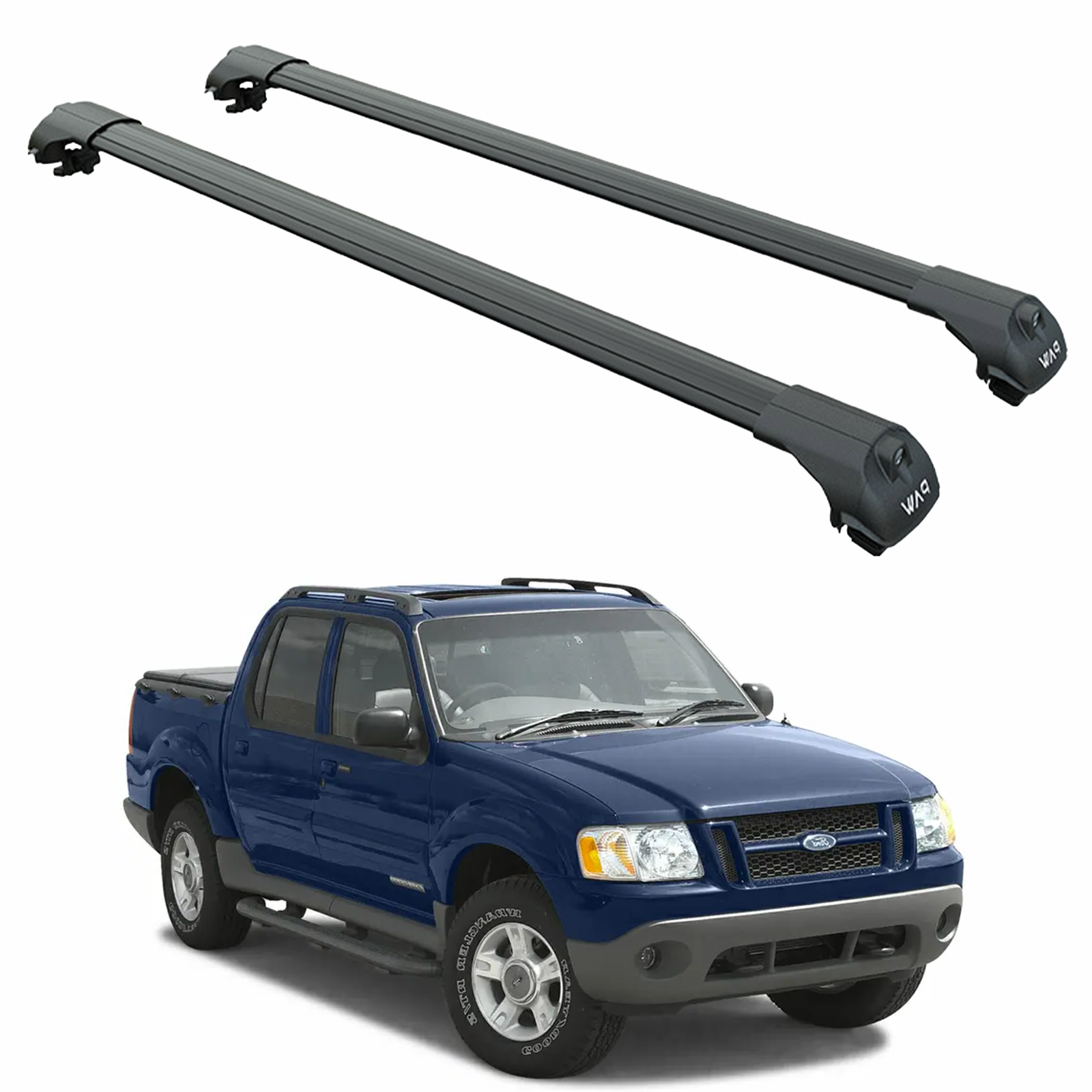 Für Ford Explorer Sport Trac 2000–2005 Dachträgersystem, Aluminium-Querstange, Metallhalterung, abschließbar, schwarz
