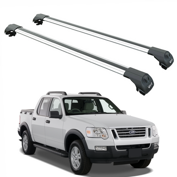 Für Ford Explorer Sport Trac 2006–2010 Dachträgersystem, Aluminium-Querstange, Metallhalterung, abschließbar, Silber