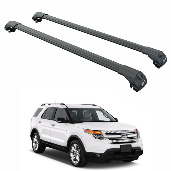 For Ford Explorer U502 (2011-2015) Roof Rack Cross Bars Raised Rail Black