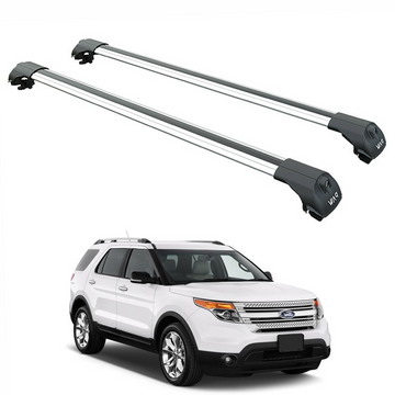 For Ford Explorer U502 (2011-2015) Roof Rack Cross Bars Raised Rail Silver