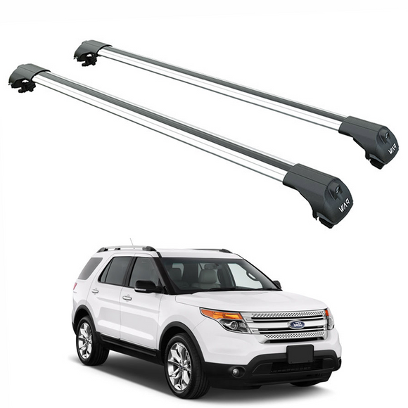 For Ford Explorer U502 (2011-2015) Roof Rack Cross Bars Raised Rail Silver