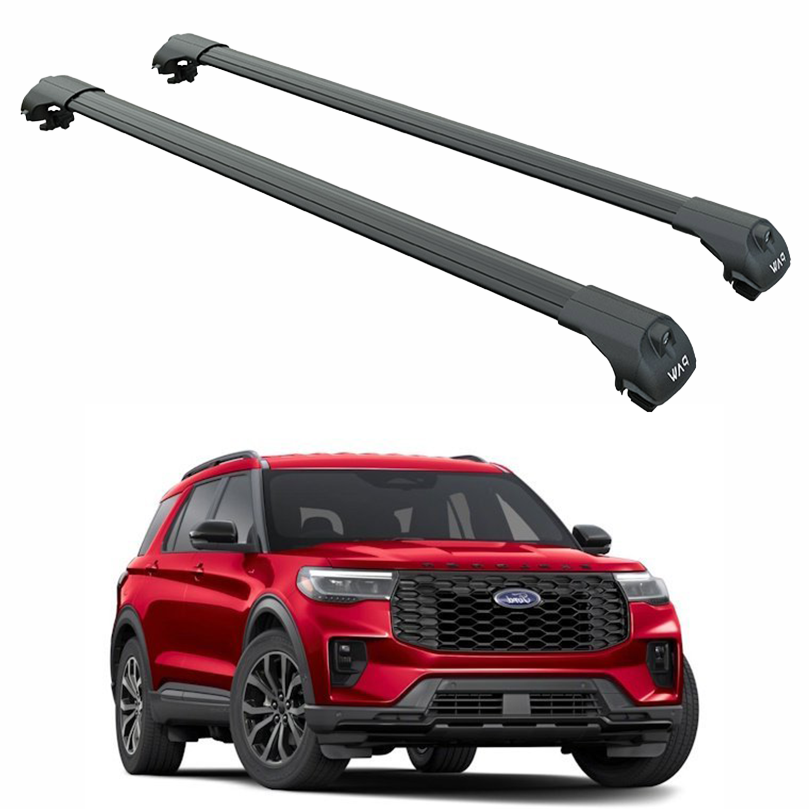 Für Ford Explorer 2020-Up Dachträgersystem, Aluminium-Querstange, Metallhalterung, abschließbar, Schwarz