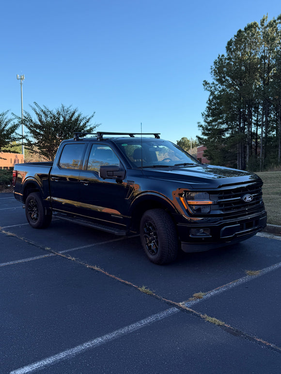 For Ford F-150 Gen14 4dr (2021-2025) Roof Rack Cross Bars Normal Roof, Black